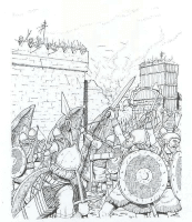 A coloring page of egypt