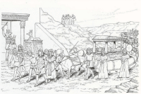A coloring page of egypt