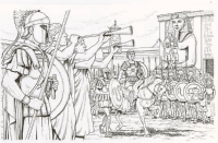 A coloring page of egypt