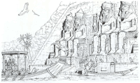 A coloring page of egypt