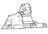 A coloring page of egypt