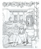 A coloring page of egypt