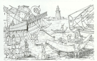A coloring page of egypt