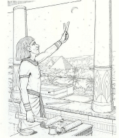 A coloring page of egypt