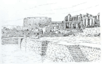 A coloring page of egypt