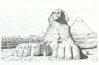 A coloring page of egypt