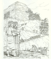 A coloring page of egypt