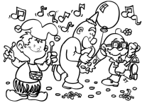 A coloring page of carnaval