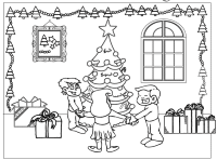 A coloring page of christmas