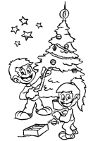 A coloring page of christmas