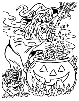 A coloring page of halloween