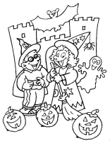 A coloring page of halloween