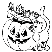 A coloring page of halloween