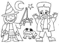 A coloring page of halloween