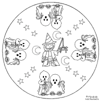 A coloring page of halloween