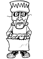 A coloring page of halloween