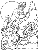 A coloring page of halloween