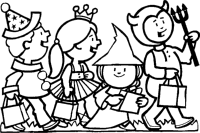 A coloring page of halloween