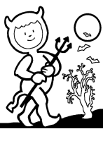 A coloring page of halloween