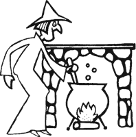 A coloring page of halloween