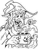 A coloring page of halloween