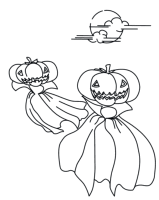A coloring page of halloween