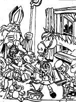 A coloring page of sinterklaas