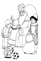 A coloring page of sinterklaas