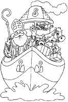 A coloring page of sinterklaas