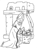 A coloring page of sinterklaas