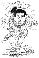 A coloring page of sinterklaas