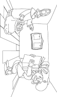 A coloring page of sinterklaas