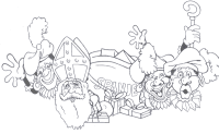 A coloring page of sinterklaas
