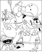 A coloring page of sinterklaas