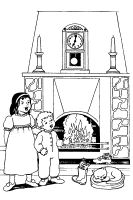 A coloring page of sinterklaas