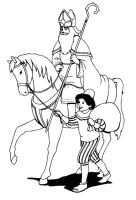A coloring page of sinterklaas