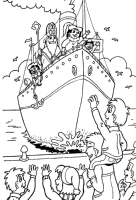A coloring page of sinterklaas