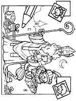 A coloring page of sinterklaas