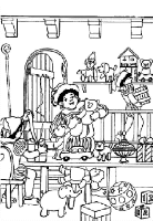 A coloring page of sinterklaas