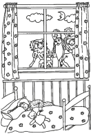 A coloring page of sinterklaas