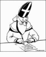 A coloring page of sinterklaas