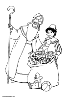 A coloring page of sinterklaas