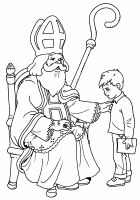 A coloring page of sinterklaas