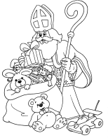 A coloring page of sinterklaas