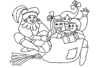 A coloring page of sinterklaas