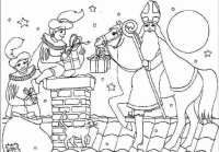A coloring page of sinterklaas