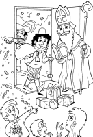 A coloring page of sinterklaas