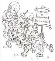 A coloring page of sinterklaas