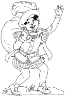 A coloring page of sinterklaas