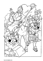 A coloring page of sinterklaas